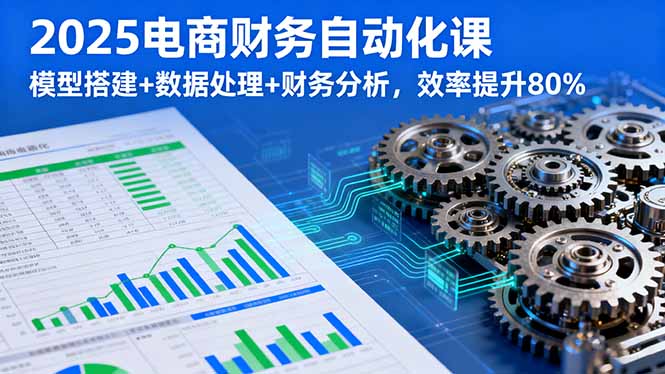 2025电商财务自动化课，模型搭建+数据处理+财务分析，效率提升80%-副业网资源站