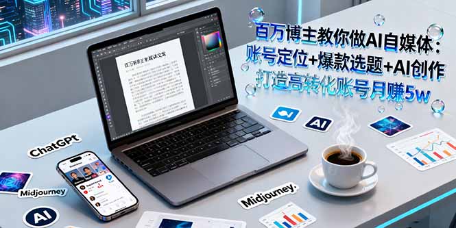 百万博主教你做AI自媒体：账号定位+爆款选题+AI创作 打造高转化账号月赚5w-副业网资源站