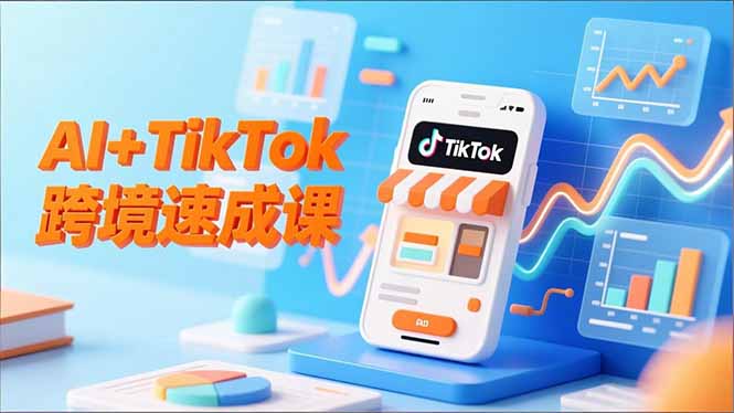 AI+TikTok跨境速成课，智能翻译、店铺定位、流程拆解，7天高效上线运营-副业网资源站
