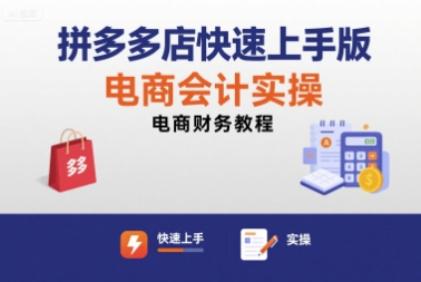 拼多多店快速上手版电商会计实操-电商财务教程-副业网资源站