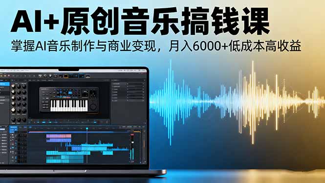 AI+原创音乐搞钱课：掌握AI音乐制作与商业变现，月入6000+低成本高收益-副业网资源站