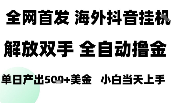 海外抖音无人直播，单日产出1.5k+，长期稳定，新手可玩，无脑操作【揭秘】-副业网资源站