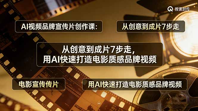 AI视频品牌宣传片创作课：从创意到成片7步走，用AI快速打造电影质感品牌视频-副业网资源站