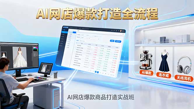 AI网店爆款商品打造实战班：AI技术实现商品图智能处理，快速搭建AI网店-副业网资源站