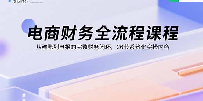 电商财务全流程课程：从建账到申报的完整财务闭环，26节系统化实操内容-副业网资源站