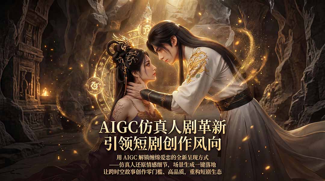 AIGC 仿真人短剧创作革新，解锁仙侠爱恋全新呈现，一键出高质场景，零门槛打造爆款剧集-副业网资源站