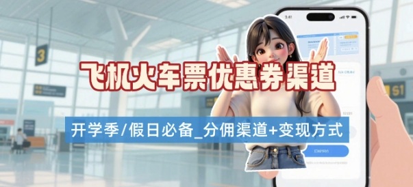 学生党必看！机票火车票优惠券申请渠道 + 项目打法，开学季节日速存-副业网资源站
