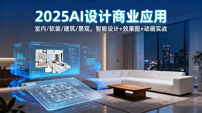 2025AI设计商业应用：室内/软装/建筑/景观，智能设计+效果图+动画实战-副业网资源站