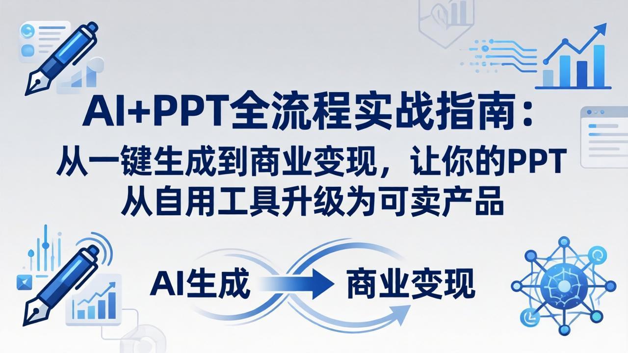 AI+PPT全流程实战指南-更新4月21：从一键生成到商业变现，让你的PPT从自用工具升级为可卖产品-副业网资源站