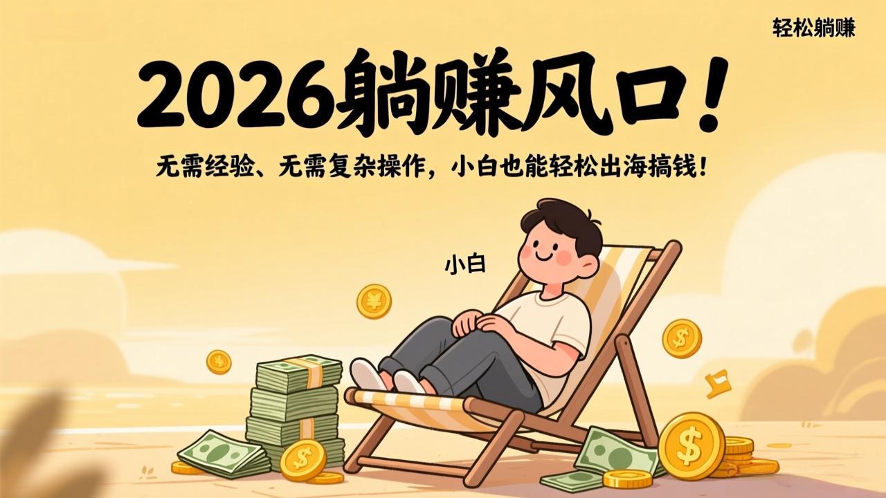 2026躺赚风口！无需经验、无需复杂操作，小白也能轻松出海搞钱！-副业网资源站