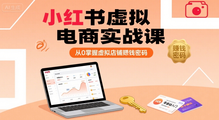 小红书虚拟电商实战课，从0掌握虚拟店铺賺钱密码-副业网资源站
