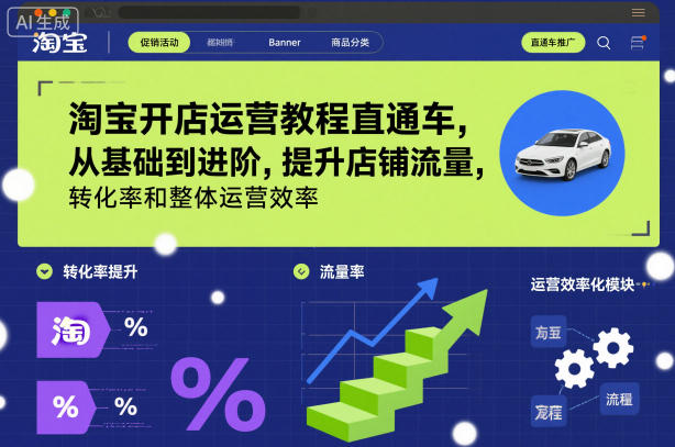 淘宝开店运营教程直通车，从基础到进阶，提升店铺流量，转化率和整体运营效率(更新26年4月10日)-副业网资源站