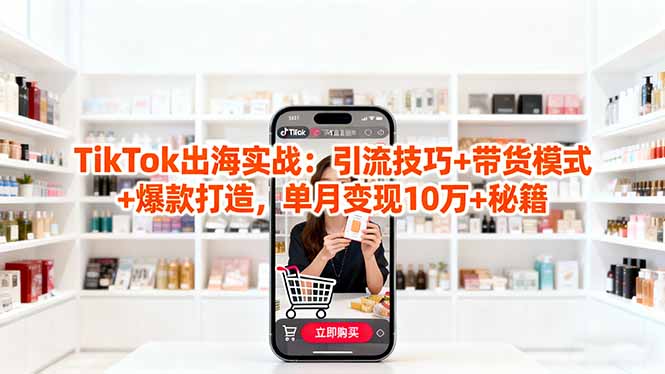 「TikTok出海实战」引流技巧+带货模式+爆款打造，单月变现10万+秘籍-副业网资源站