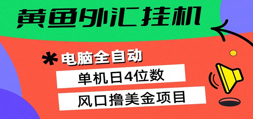 黄鱼外汇挂机：全自动赚美金、自动交易、风口项目-副业网资源站