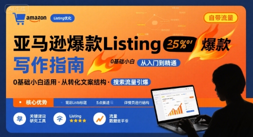 亚马逊爆款Listing写作方法，亚马逊0基础小白也能写爆款自带流量的Listing-副业网资源站