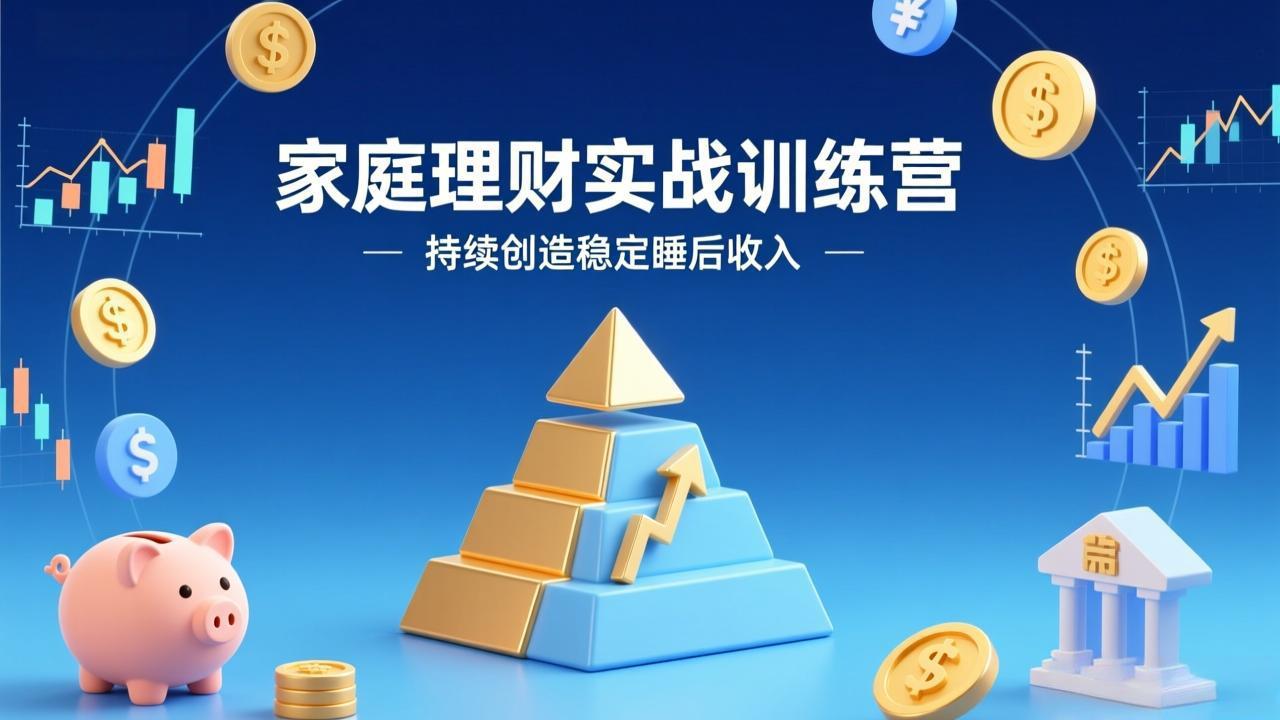 家庭理财实战训练营：从0到1建体系，三阶进阶层层递进，助你持续创造稳定睡后收入-副业网资源站