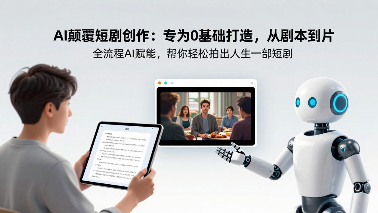 AI颠覆短剧创作：专为0基础打造，从剧本到成片全流程AI赋能，帮你轻松拍出人生第一部短剧-副业网资源站