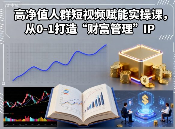 高净值人群短视频赋能实操课，从0-1打造“财富管理”IP-副业网资源站