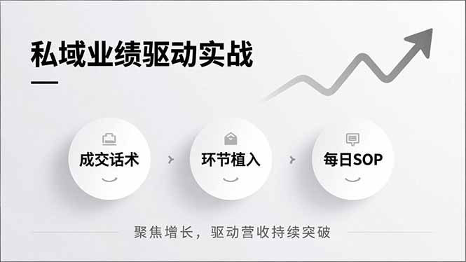 私域业绩驱动实战，成交话术、环节植入、每日SOP，聚焦增长，驱动营收持续突破-副业网资源站