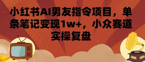 小红书AI男友指令项目，单条笔记变现1w+，小众赛道实操复盘-副业网资源站