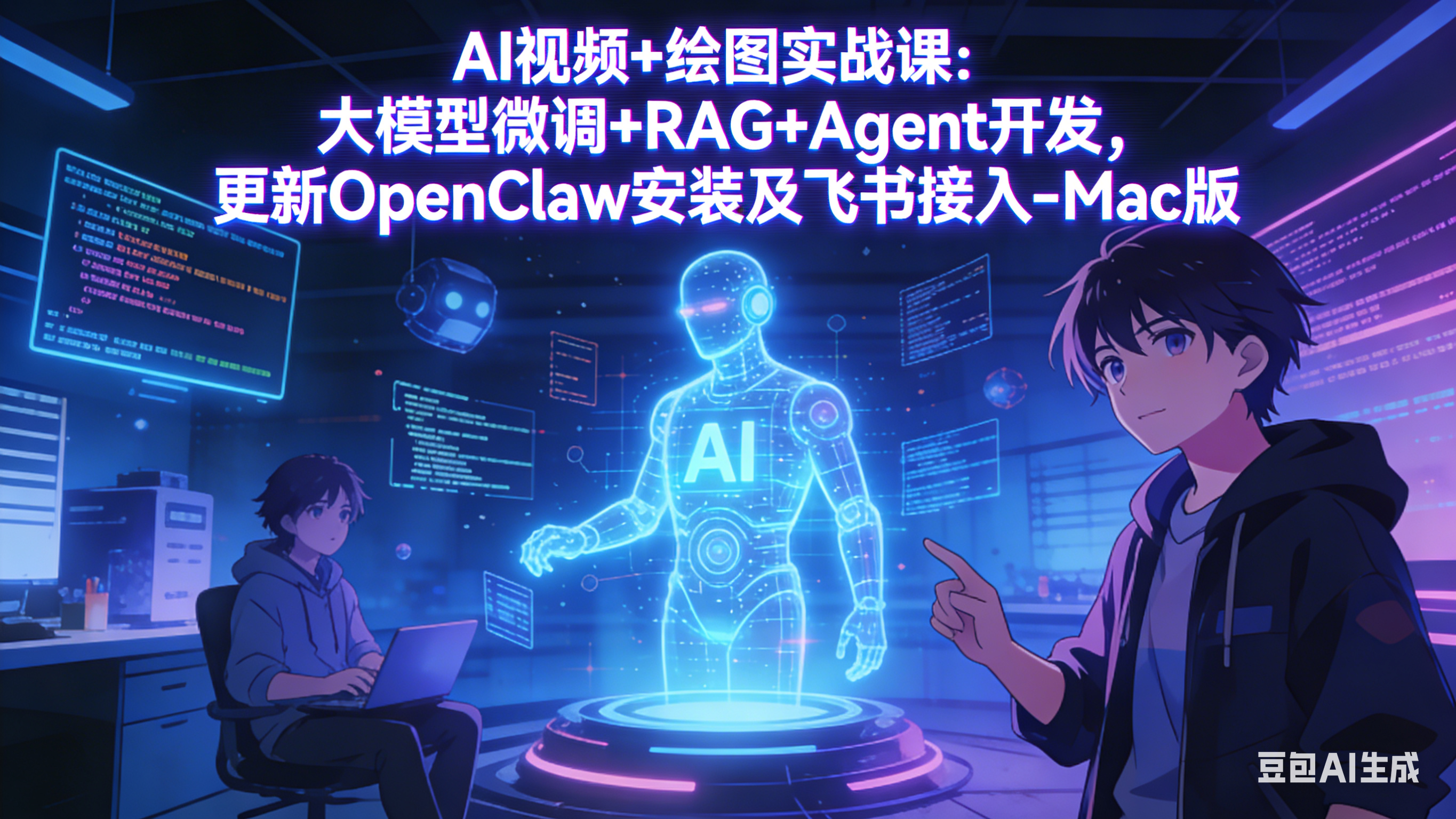 AI视频+绘图实战课：大模型微调+RAG+Agent开发，更新OpenClaw安装及飞书接入-Mac版-副业网资源站