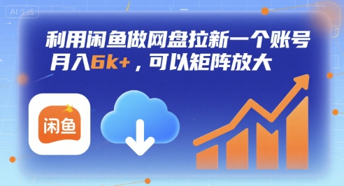 利用闲鱼做网盘拉新一个账号，月入6k+，可以矩阵放大-副业网资源站
