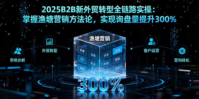 2025B2B新外贸转型全链路实操：掌握渔塘营销方法论，实现询盘量提升300%-副业网资源站