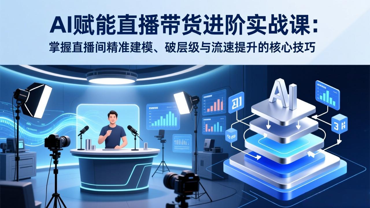 AI赋能直播带货进阶实战课：掌握直播间精准建模、破层级与流速提升的核心技巧-副业网资源站