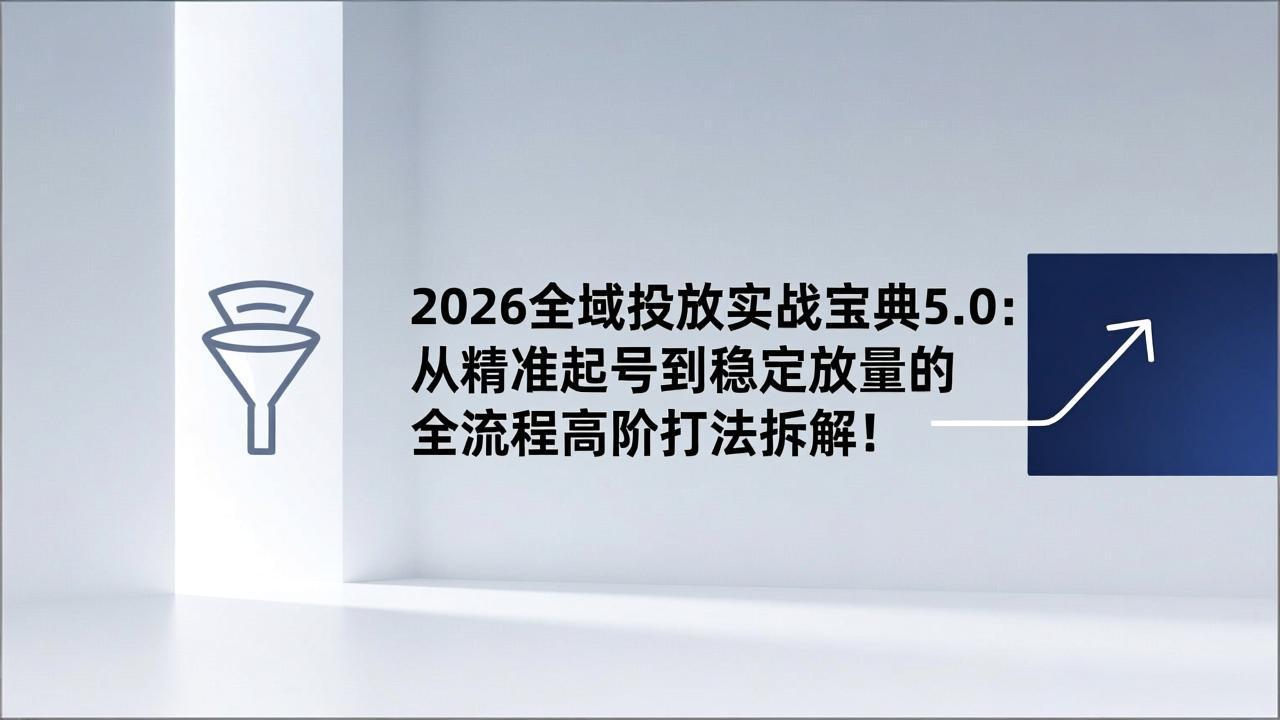 2026全域投放实战宝典5.0：从精准起号到稳定放量的全流程高阶打法拆解！-副业网资源站