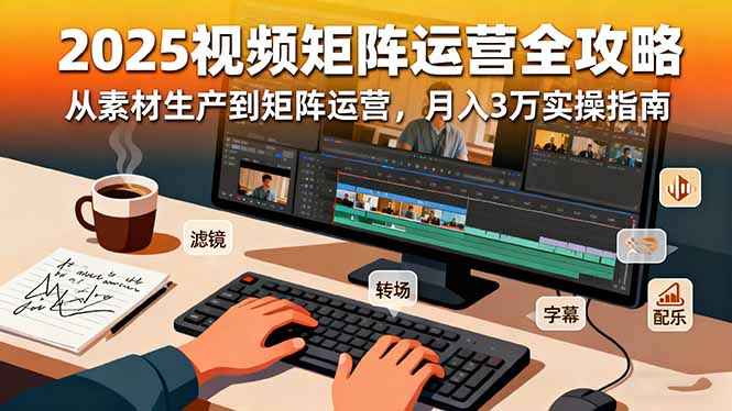 2025短视频矩阵运营全攻略：从素材生产到矩阵运营，月入3万实操指南-副业网资源站