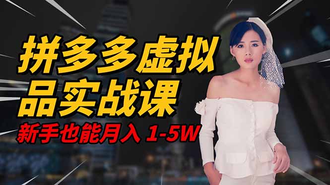 2025 拼多多虚拟品系统实战课，轻资产项目，可矩阵开工作室，新手也能…-副业网资源站