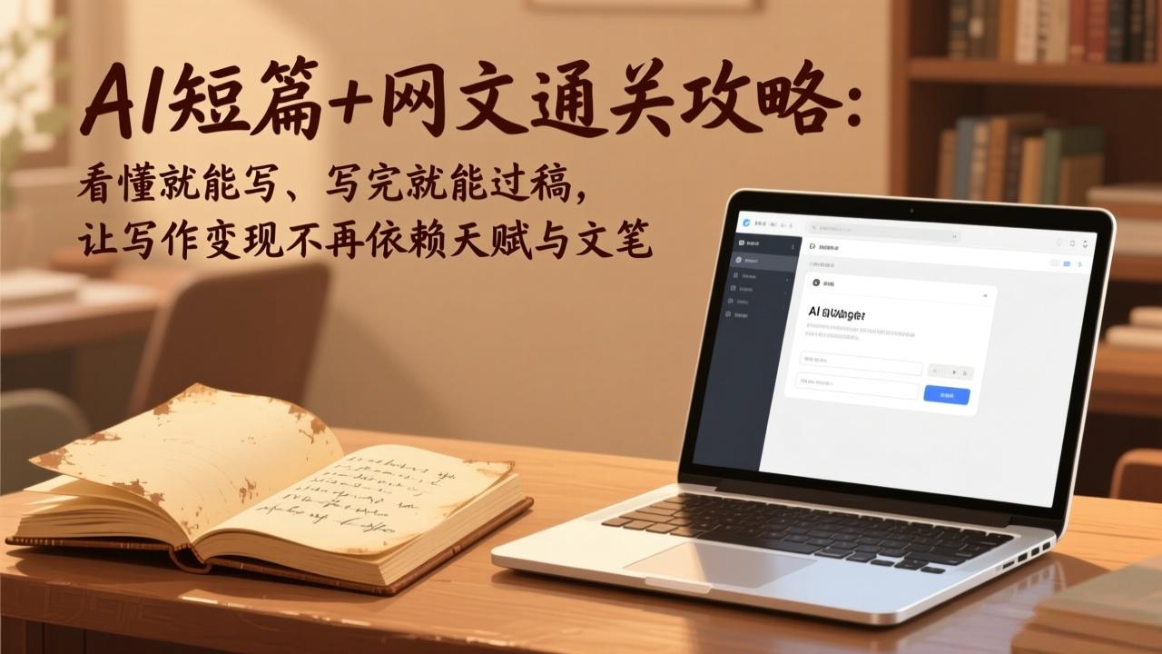 AI短篇+网文通关攻略：看懂就能写、写完就能过稿，让写作变现不再依赖天赋与文笔-副业网资源站