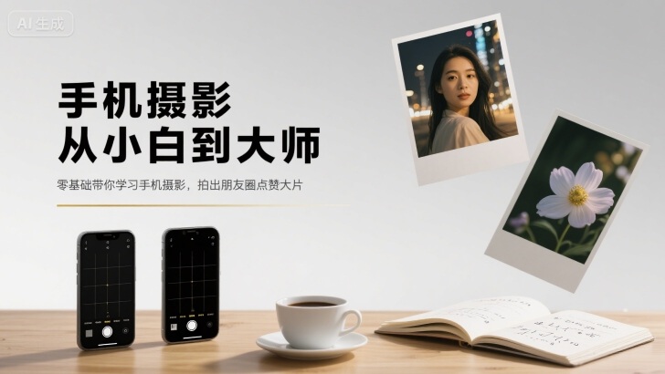 手机摄影从小白到大师，零基础带你学习手机摄影，拍出朋友圈点赞大片-副业网资源站