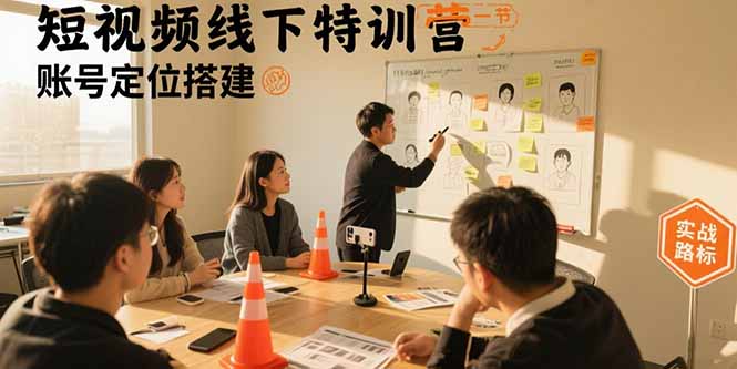 短视频线下特训营：账号定位搭建/口播号拍摄剪辑/直播间流量入口/变现实战-副业网资源站