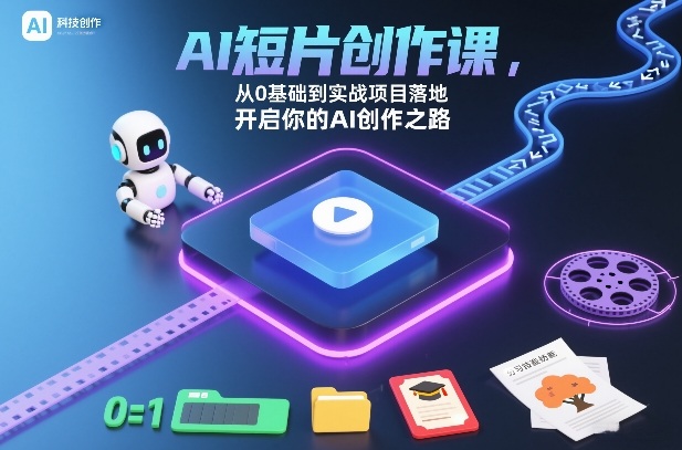 AI短片创作课，从0基础到实战项目落地，开启你的AI创作之路(更新0411)-副业网资源站