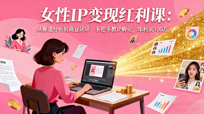 女性IP变现红利课：从赛道分析到商业闭环，手把手教IP孵化，年利润100万-副业网资源站