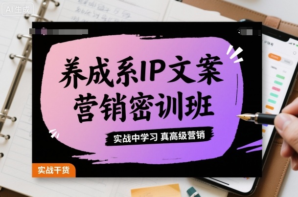 养成系IP文案营销密训班，实战中学习真高级营销-副业网资源站