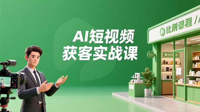 AI短视频获客实战课，数字人创作、实体行业应用、精准引流，30天获取客源月入6万+-副业网资源站