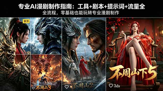专业AI漫剧制作指南：工具+剧本+提示词+流量全流程，零基础也能玩转专业漫剧制作-副业网资源站