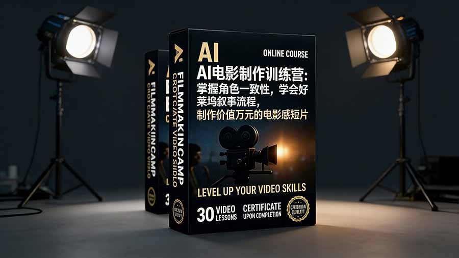 AI电影制作训练营：掌握角色一致性，学会好莱坞叙事流程，制作价值万元的电影感短片-副业网资源站
