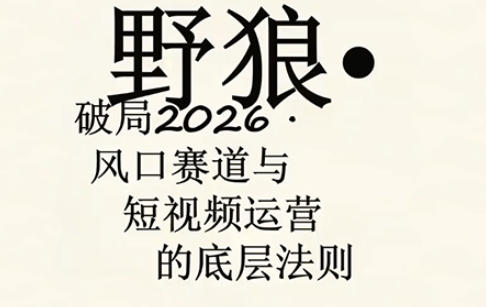 野狼团队·多平台实操运营课，覆盖AI口播、服装、好物、漫剪等热门玩法(更新4月)-副业网资源站