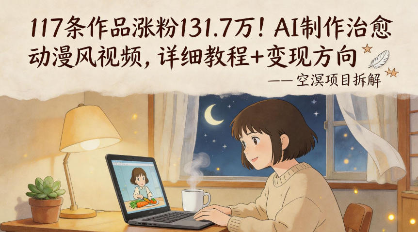 117条作品涨粉131.7W！AI制作治愈动漫风视频，详细教程+变现方向-副业网资源站