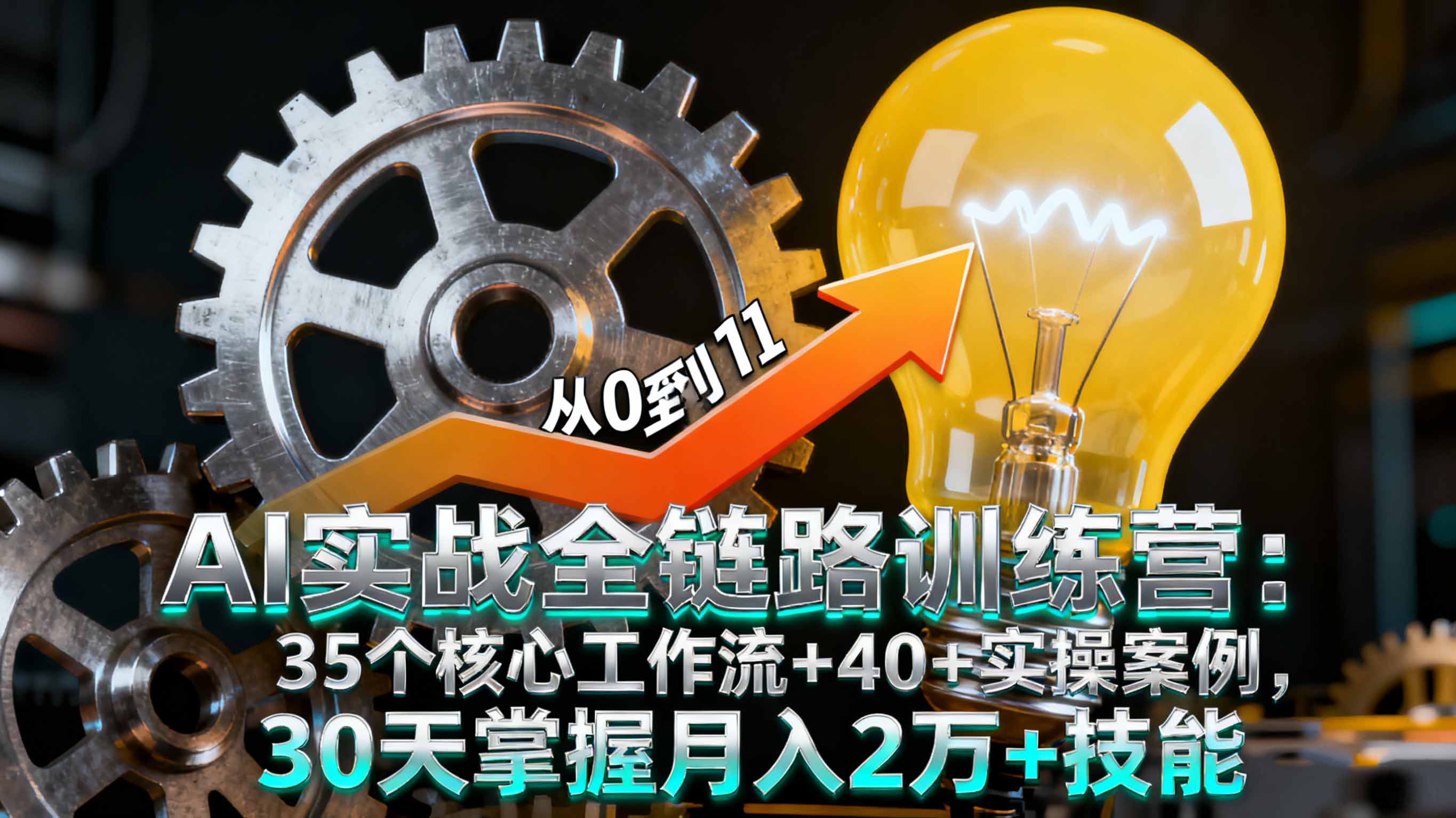 AI实战全链路训练营：35个核心工作流+40+实操案例，30天掌握月入2万+技能-副业网资源站