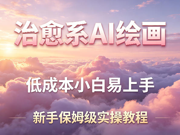 治愈系AI绘画提示词项目，低成本小白易上手，每天10分钟，新手保姆级实操教程-副业网资源站
