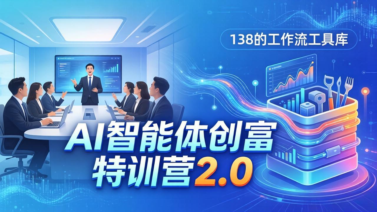 AI智能体创富训练营2.0：3天闭门直播+视频课+工具库，从0到1搭建智能体附138个工作流-副业网资源站