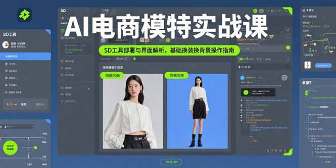 AI电商模特实战课，SD工具部署与界面解析，基础换装换背景操作指南-副业网资源站
