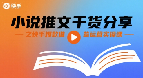 小说推文干货分享之快手爆款借鉴运营实操课-副业网资源站