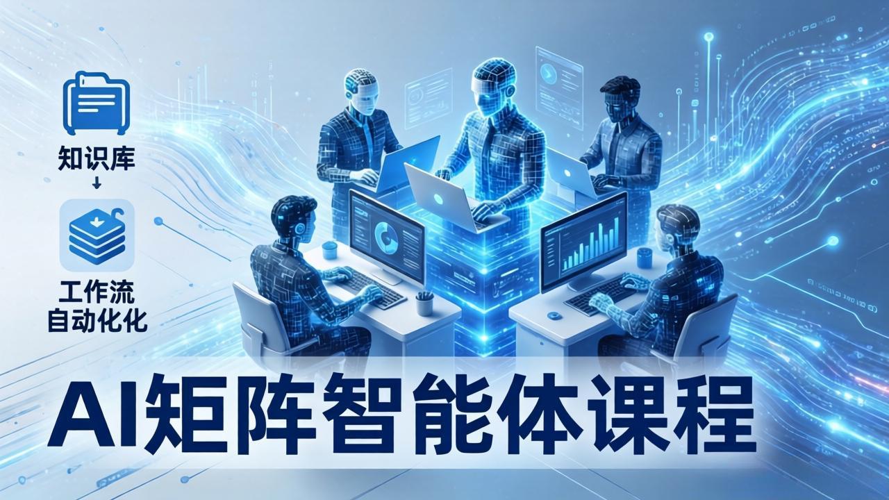 AI矩阵智能体实战：100个数字员工批量生产内容，文本知识库+工作流自动化全搞定-副业网资源站