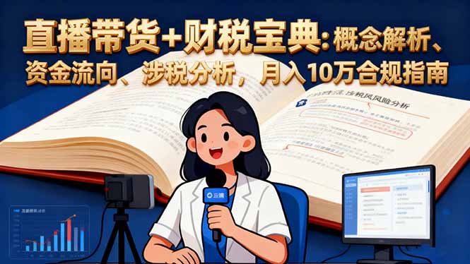 直播带货+财税宝典：概念解析、资金流向、涉税分析，月入10万合规指南-副业网资源站