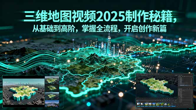 三维地图视频2025制作秘籍，从基础到高阶，掌握全流程，开启创作新篇-副业网资源站